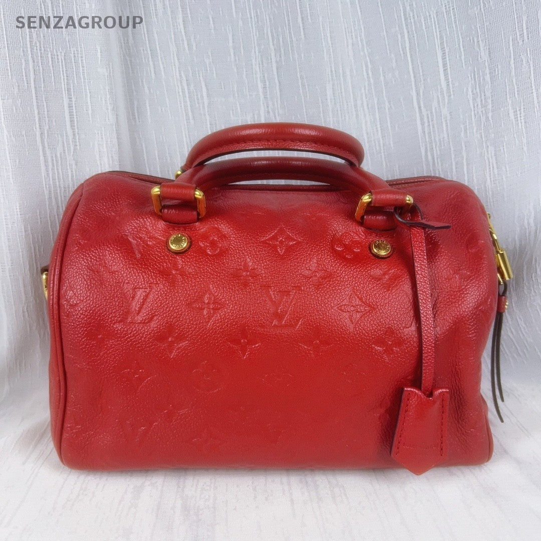 Louis Vuitton Speedy30 Monogram Empreinte 2way Shoulder Handbag Women Red