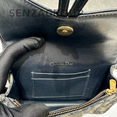 Dior Saddle Oblique Monogram Waist Bag Black Gold Classic Fashion Women