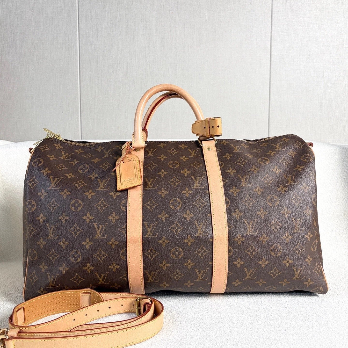 Louis Vuitton Keepall50 Top Handle Shoulder Bag Unisex Adults Monogram
