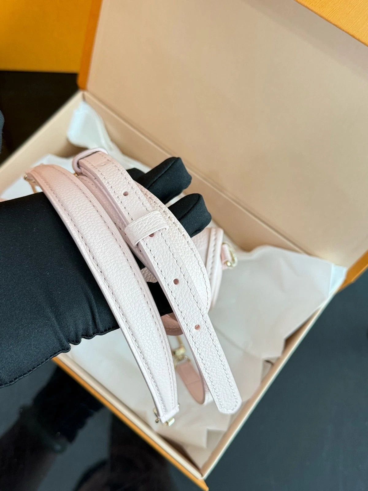 Louis Vuitton Nano Baguette Pink Leather Shoulder Bag For Women