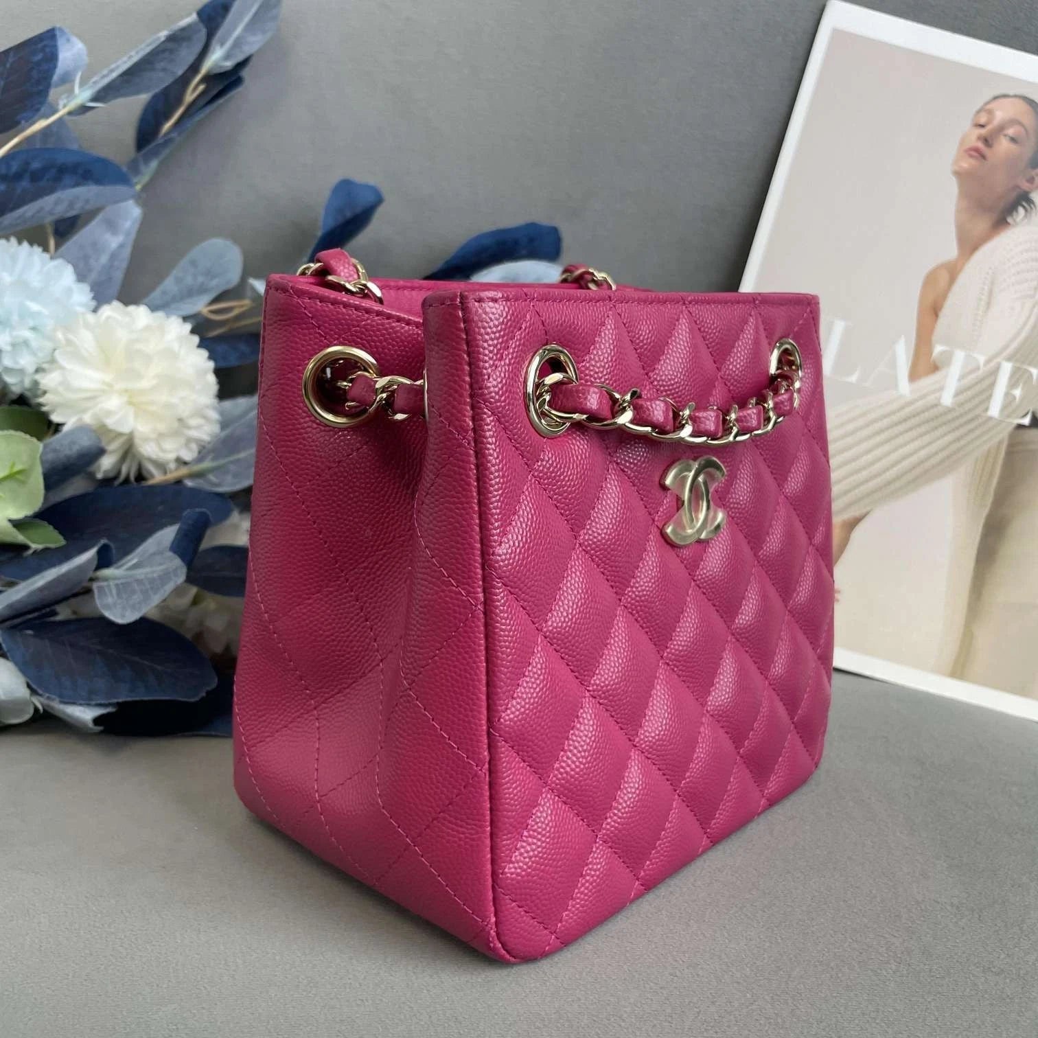 Chanel Women Hobo Mini Tote Pre-owned Leather Bag