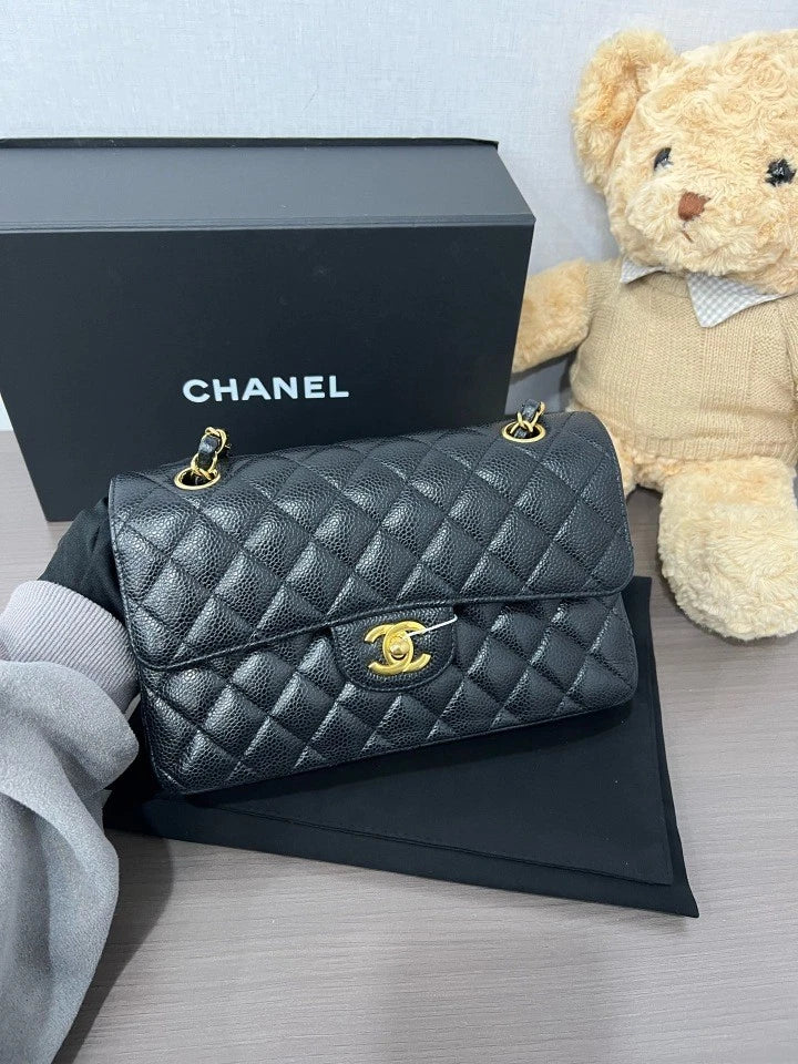 CHANEL CF Small Black Gold Shoulder Crossbody Bag For Women