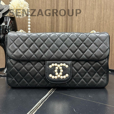 Chanel Westminster Pearl Chain Shoulder Bag Black for Women