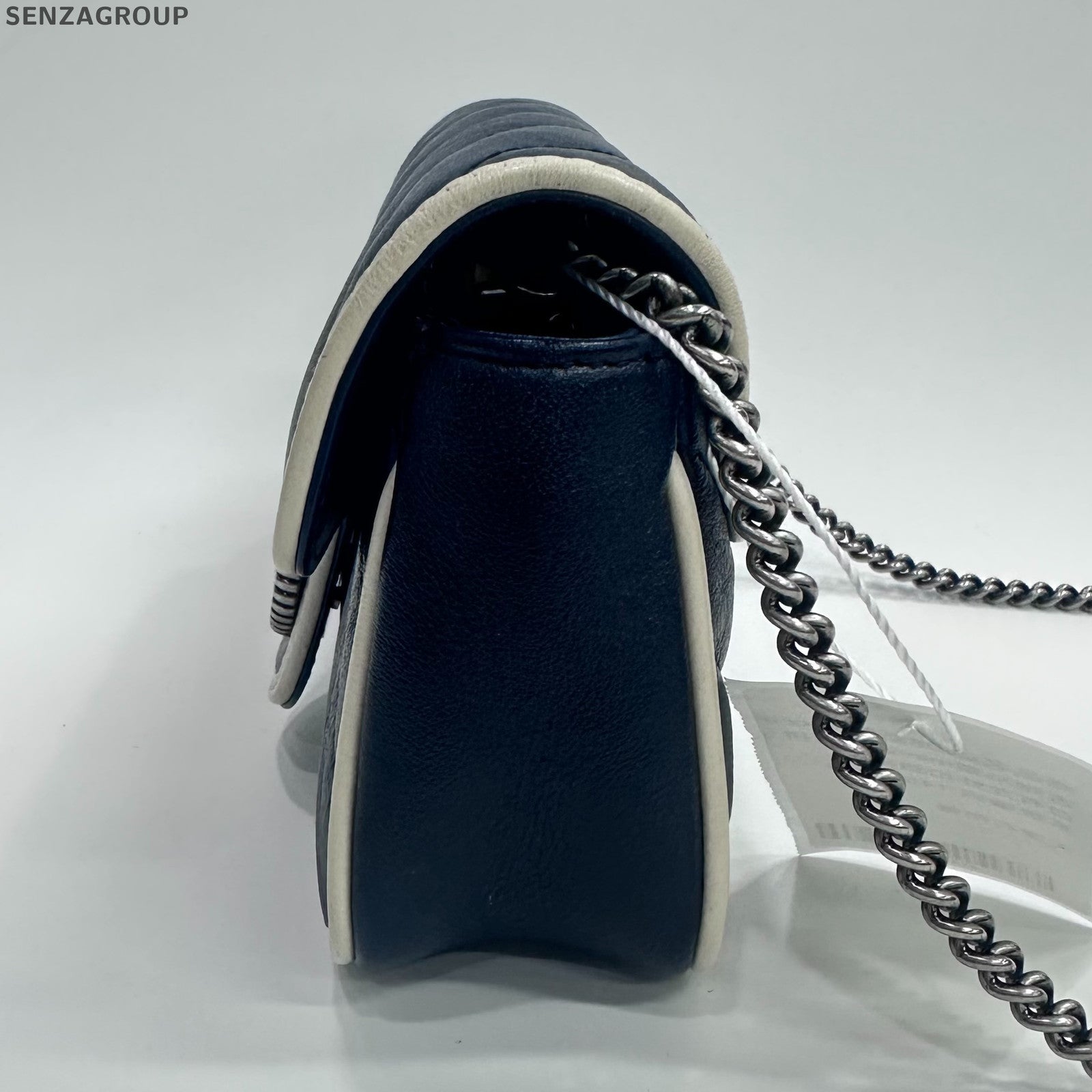 Gucci Marmont Mini Bag Blue White Chain Shoulder Crossbody Classic Women