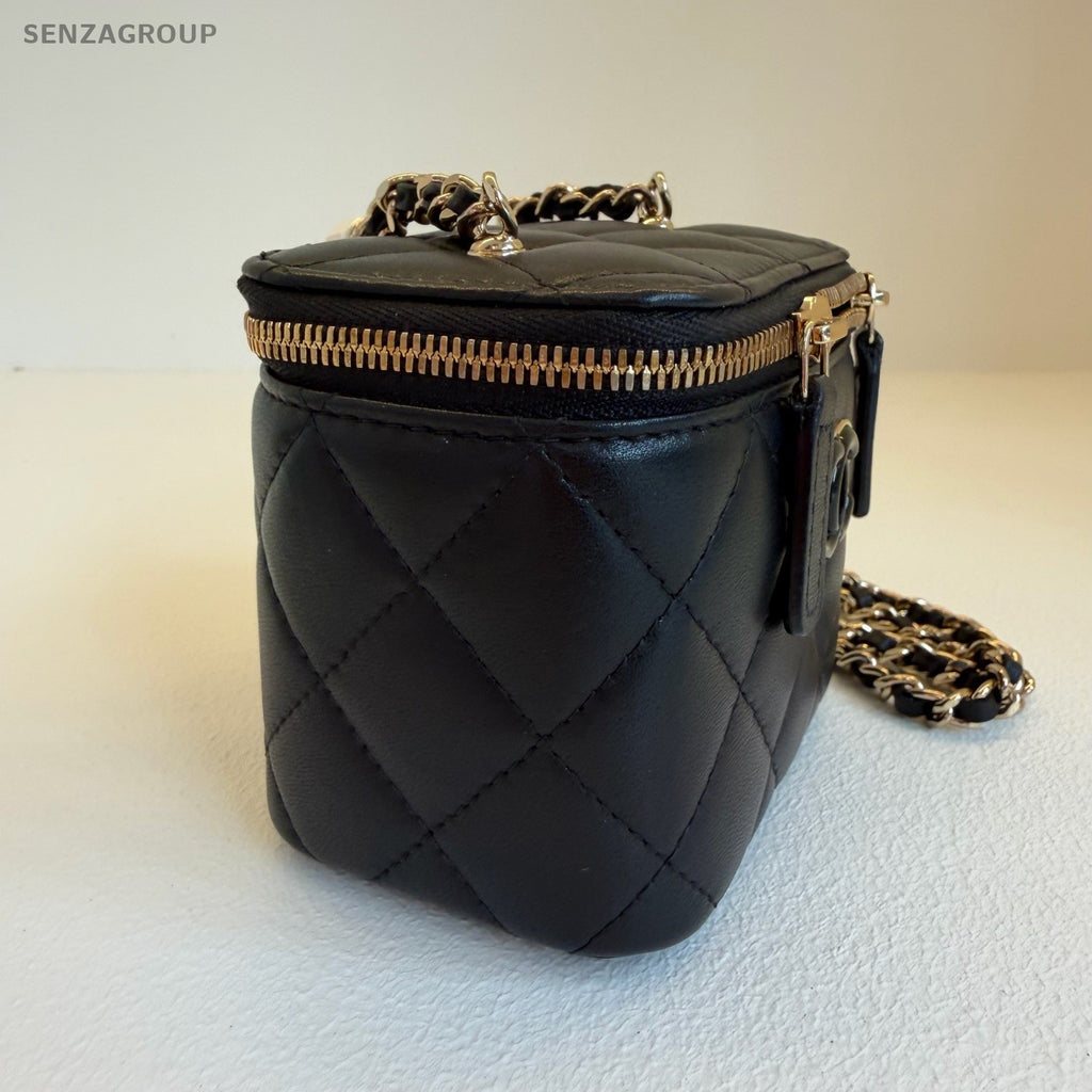 CHANEL 23P Box Love Series Chain Shoulder bag Crossboy Black Gold Women