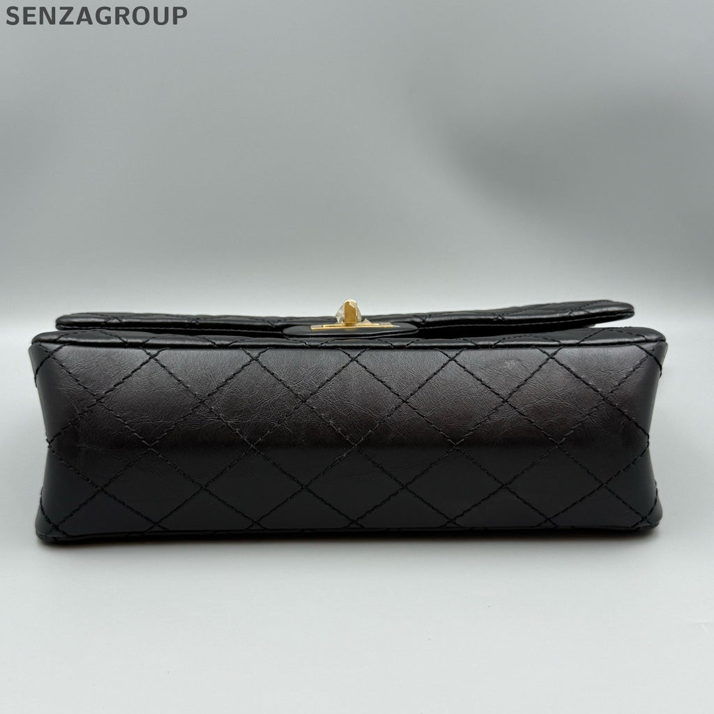 Chanel 2.55 Small Black Caviar Gold Chain Shoulder Bag Classic