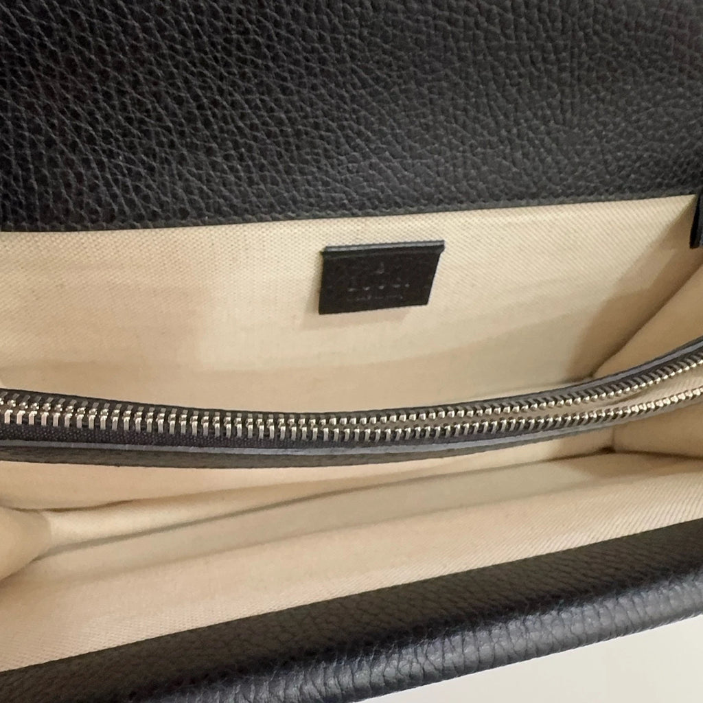 GUCCI Leather Dionysus Black Solid Shoulder Crossbody Bag For Women