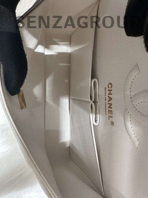 Chanel Classic Flap Small Quilted Bag Silver Chain Shoulder Crossbody