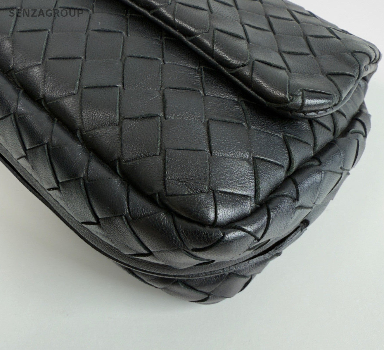 Bottega Veneta Lambskin Chain Shoulder Bag Black Used Women Classic