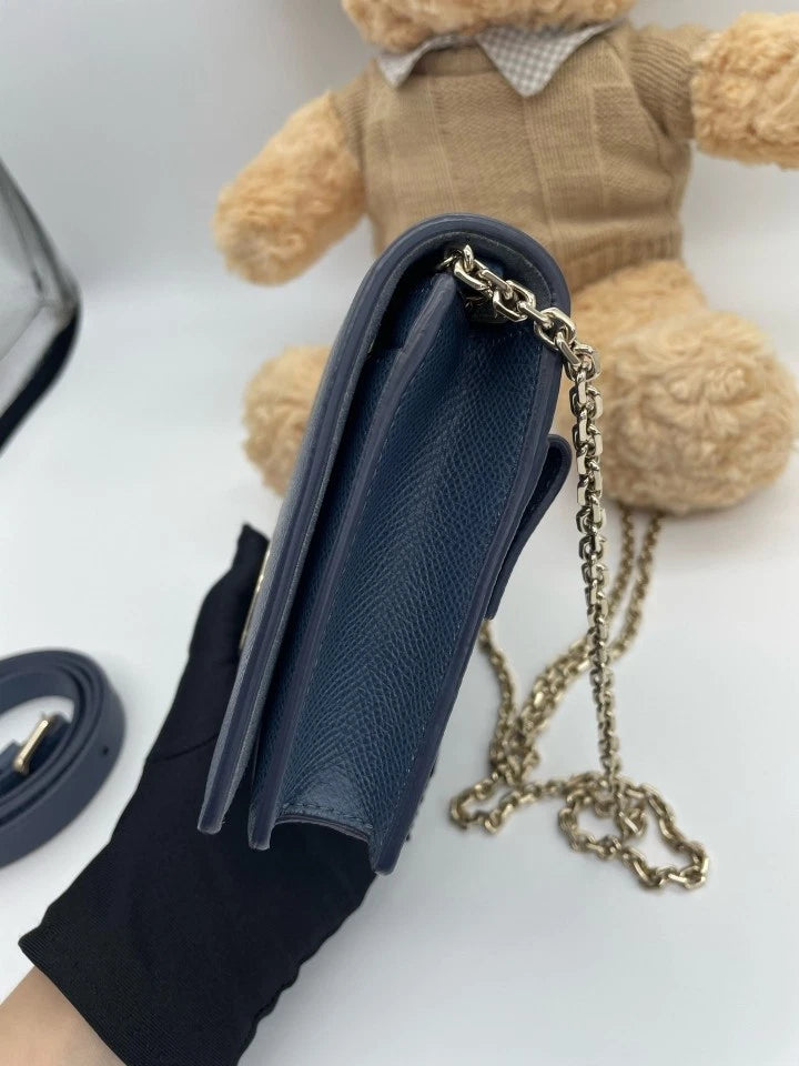Authentic Dior Leather 2-in-1 WOC Crossbody Waist Bag For Women