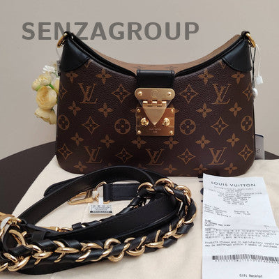 Louis Vuitton Monogram Croissant Chain Shoulder Crossbody Bag Brown