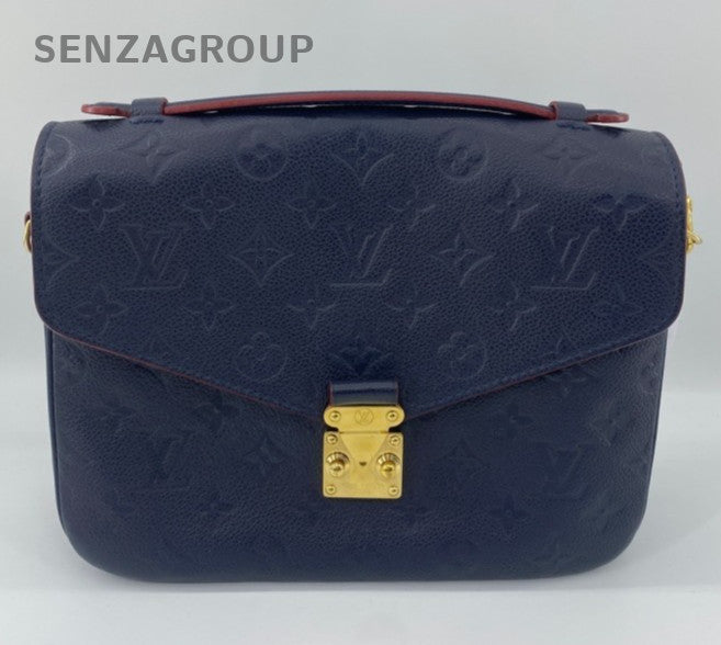 Louis Vuitton Monogram Calfskin Shoulder Bag Crossbody Blue Red Gold Women