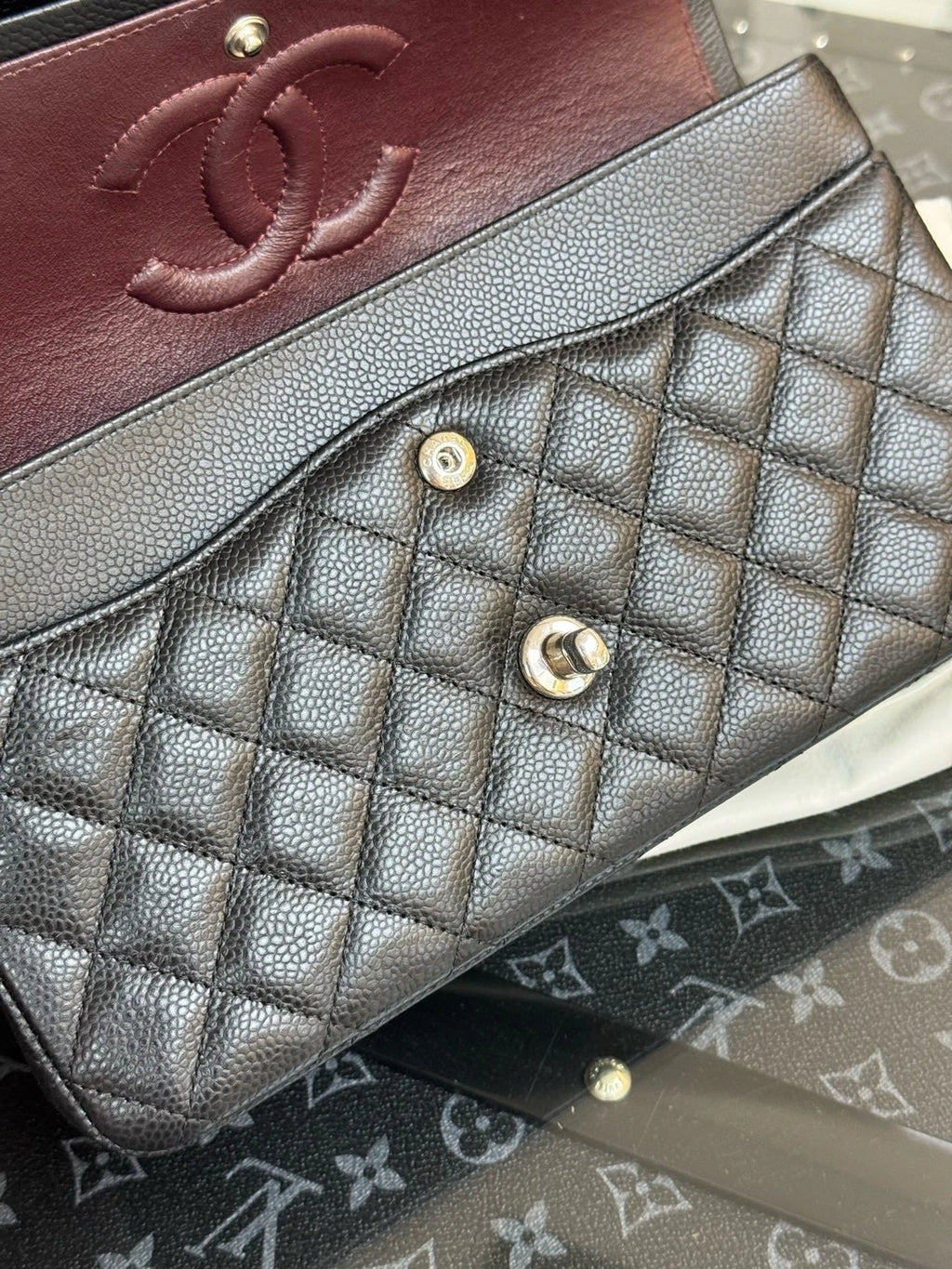 CHANEL CF Medium Black Silver Shoulder Bag for Women