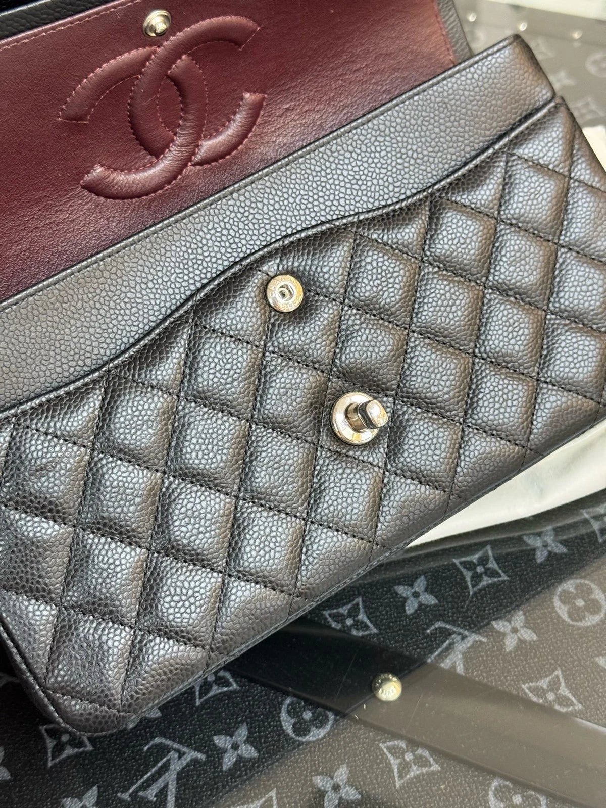 CHANEL CF Medium Black Silver Shoulder Bag for Women