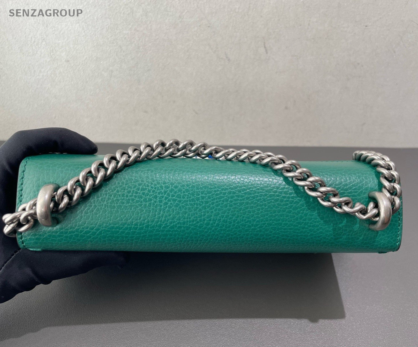Gucci Dionysus MM Chain Shoulder Bag Crossbody Green Silver Women Classic