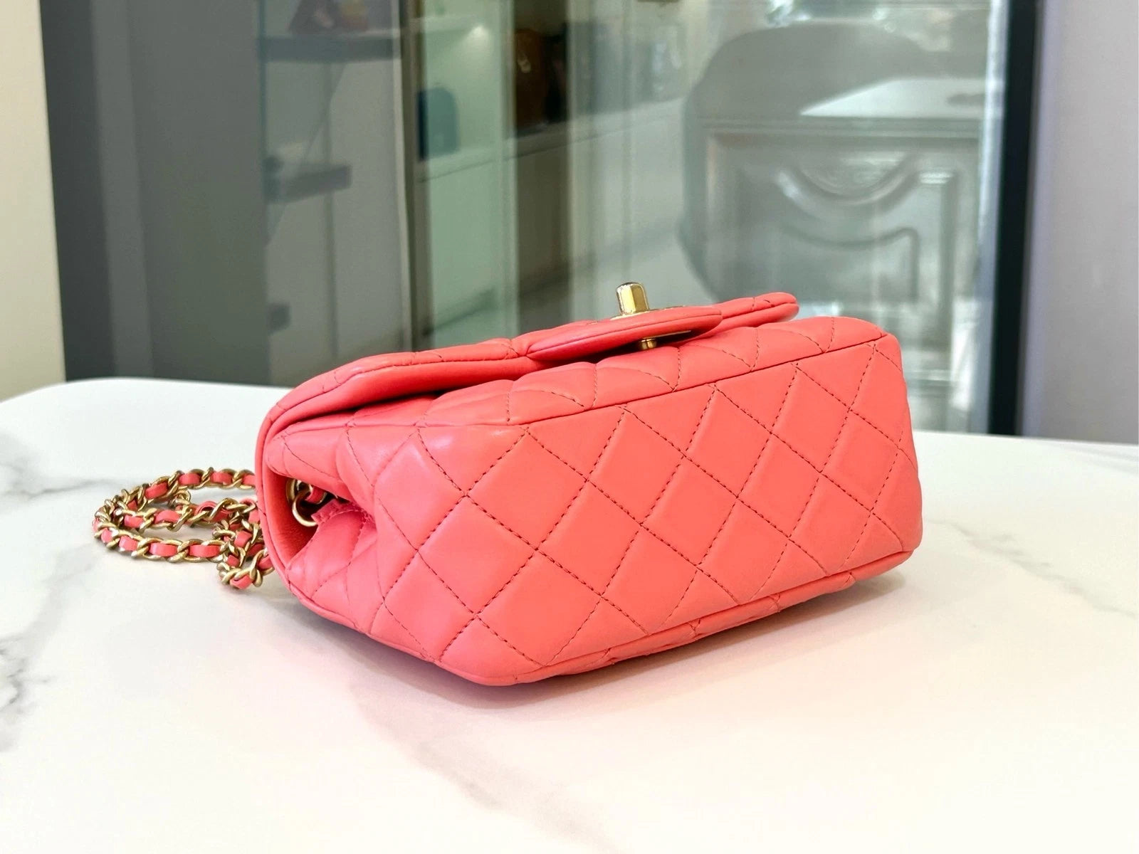 CHANEL Classic Flap Pink Lambskin Crossbody For Women