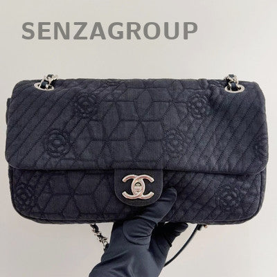 Chanel Classic Flap Black Silver Chain Shoulder Crossbody Bag