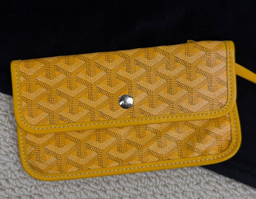Goyard GM Canvas Monogram Tote Bag Top Handle Shoulder Bag With Pouch Yellow.