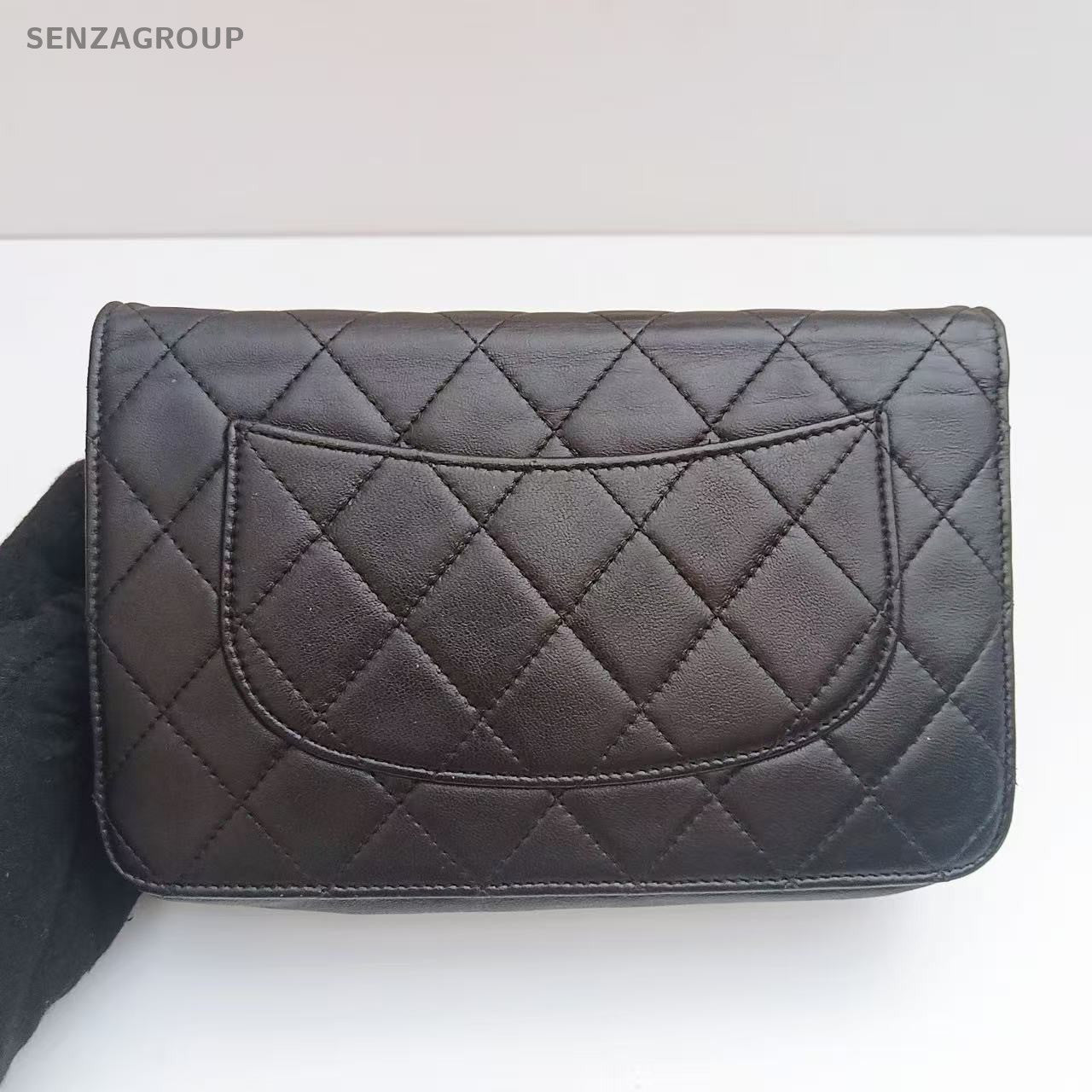 CHANEL Lambskin CC Woc Chain Black Silver Shoulder bag Crossbody Women