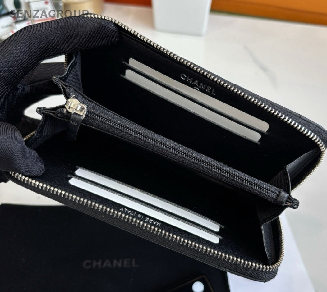 Chanel Calfskin Clutch Wallet Black