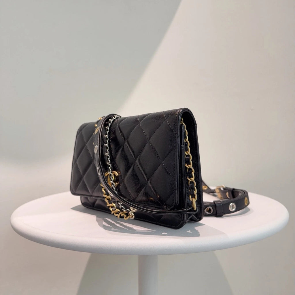 Chanel Series Wallet On Chain (WOC) Crossbody Bag Black Classic
