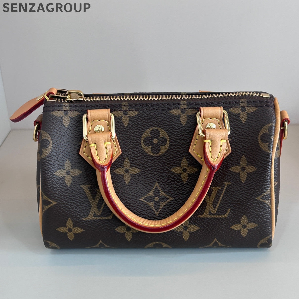 Louis Vuitton Nano Speedy Monogram Brown Crossbody Bag Women's Classic