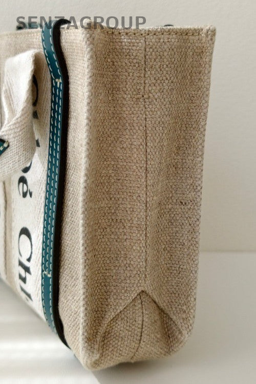 Chloe Woody Mini Top Handle Shoulder Bag Crossbody Beige Women Classic