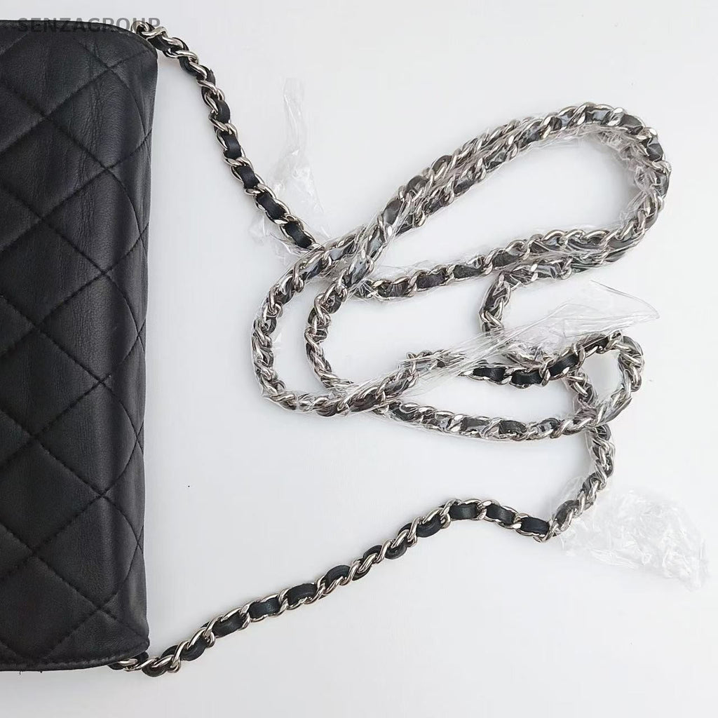 CHANEL Lambskin CC Woc Chain Black Silver Shoulder bag Crossbody Women