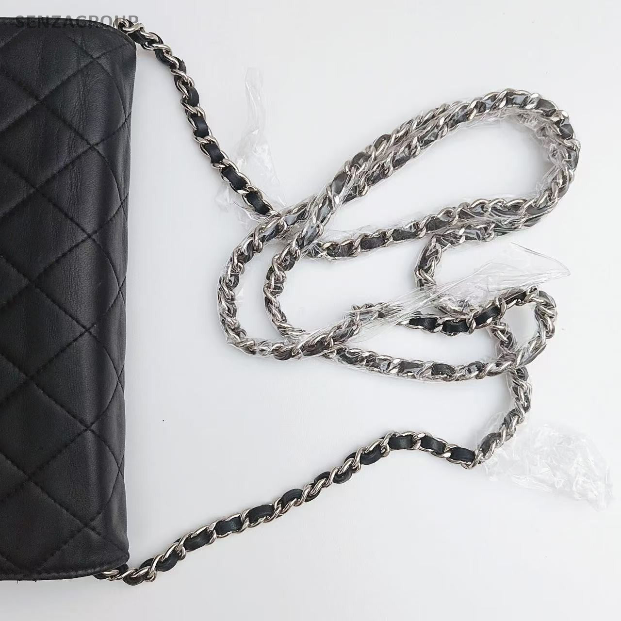 CHANEL Lambskin CC Woc Chain Black Silver Shoulder bag Crossbody Women