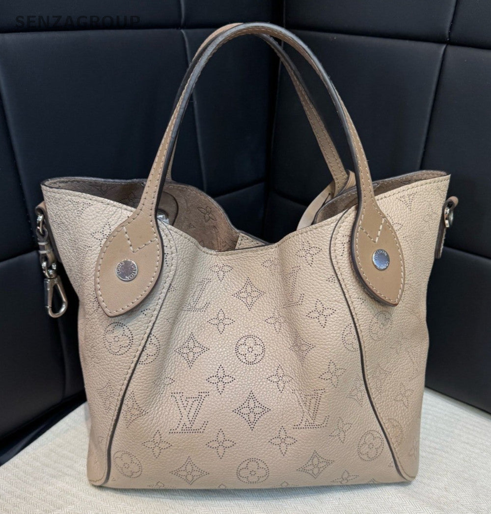 Louis Vuitton Hina Monogram Top Handle Bag Crossbody Gray Silver Women Classic