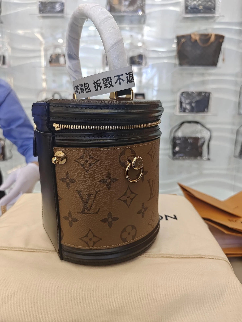 Louis Vuitton Cannes Canvas Top Handle Handbag For Women