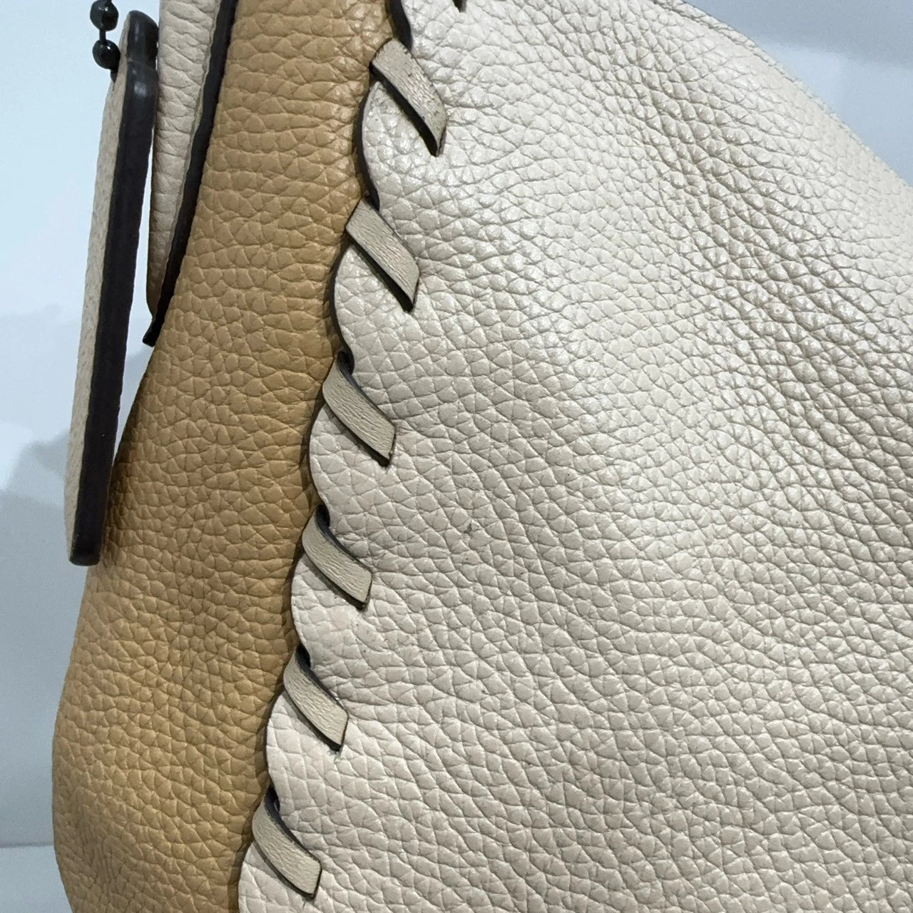 COACH Leather Colorblock Saddle Half-moon Shoulder Crossbody Bag For Women