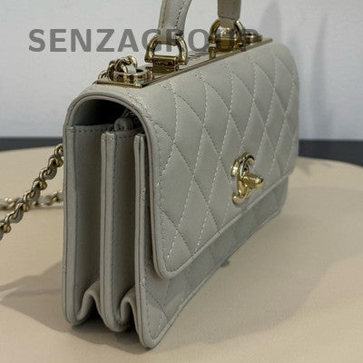 Chanel Trendy CC WOC Grey Lambskin Chain Shoulder Crossbody Bag