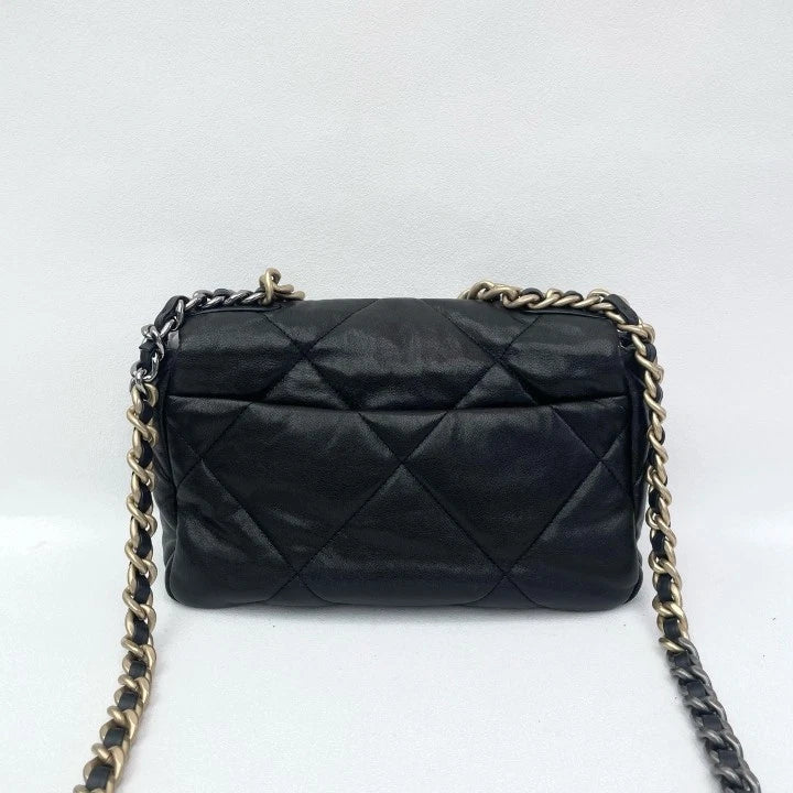 CHANEL19Bag Small Black Lambskin Shoulder Crossbody For Women