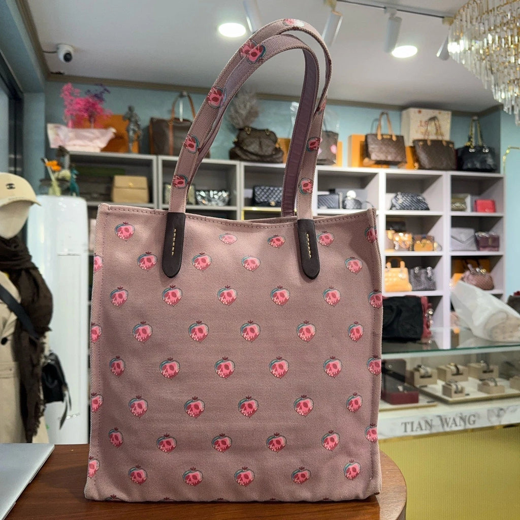 Coach X Disney Snow White Printed Canvas Tote Bag For Women