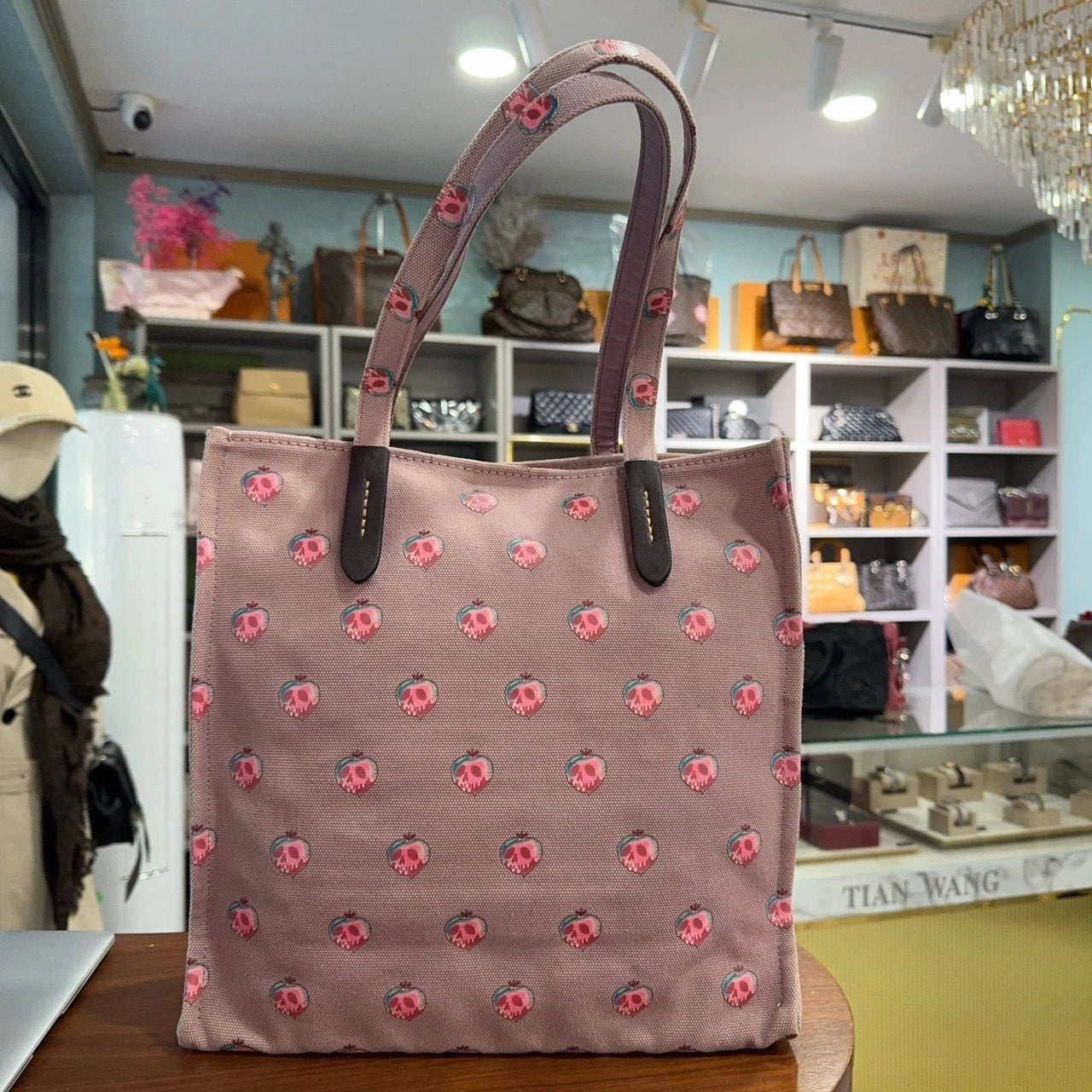 Coach X Disney Snow White Printed Canvas Tote Bag For Women