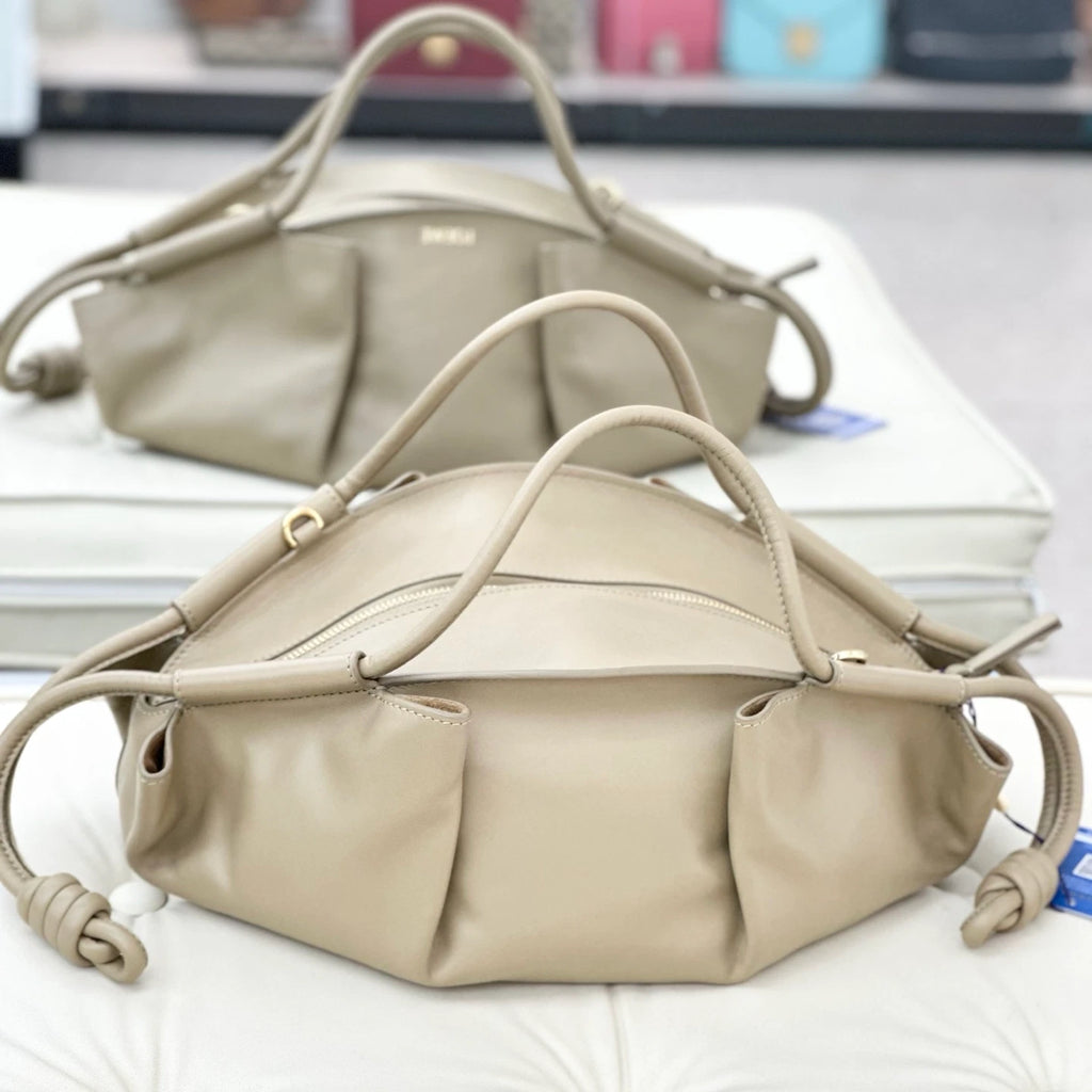 Loewe Paseo PM Calfskin Top Handle Crossbody Bag Beige Women Fashion S