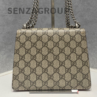 Gucci Dionysus Small Chain Shoulder Crossbody Bag Brown Red Silver