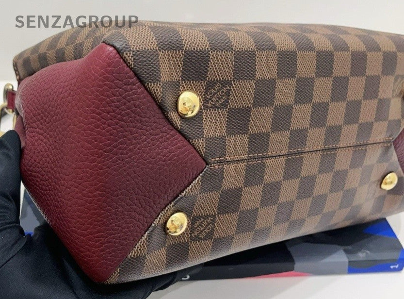 Louis Vuitton Brittany Damier Ebene Top Handle Shoulder Crossbody Bag Brown