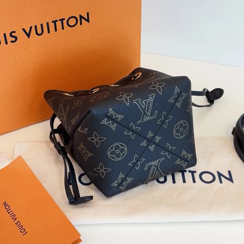Louis Vuitton Bella Pico Mini Bucket Chain Top Handle Crossbody Black Gold