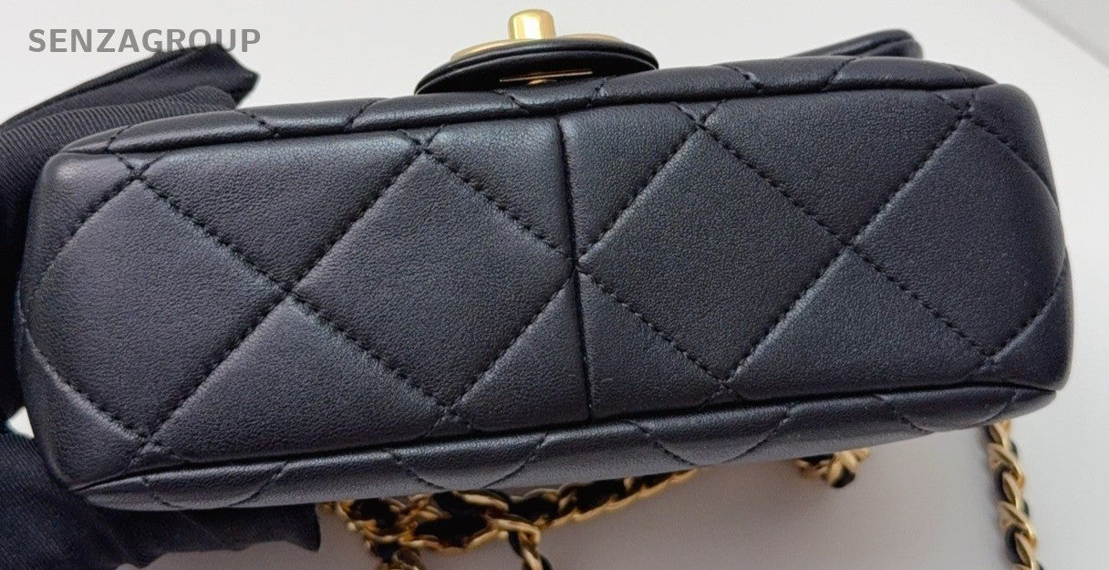 Chanel Chain 2Way Shoulder Bag Crossbody Black Gold Women Classic Designer