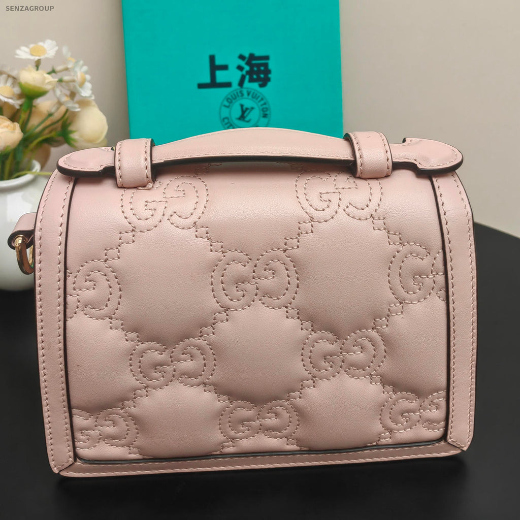 Gucci GG Matelassé Chain Shoulder Bag Pink Gold - Fashion Women's Handbag