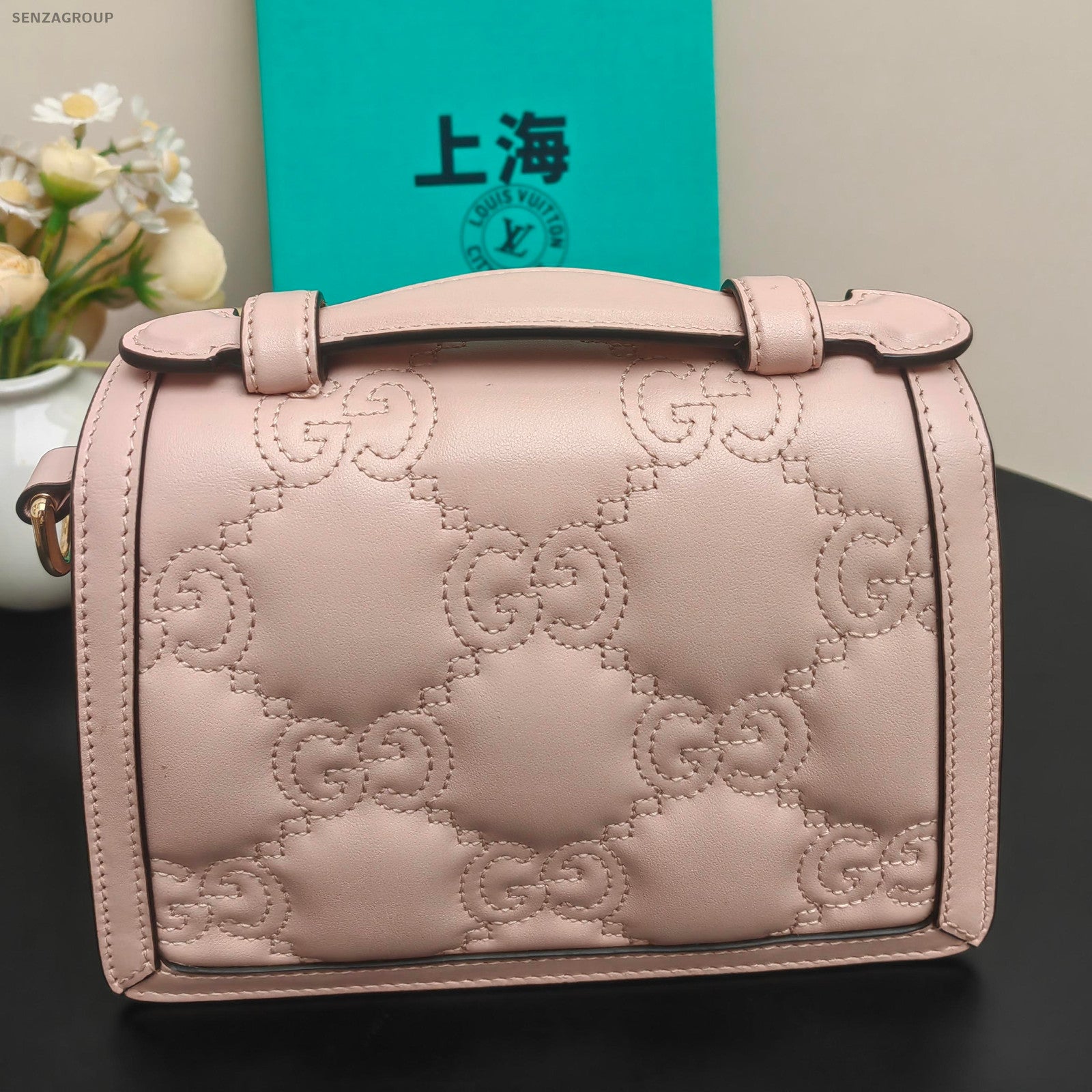 Gucci GG Matelassé Chain Shoulder Bag Pink Gold - Fashion Women's Handbag