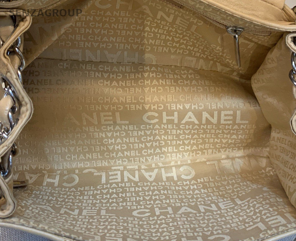 Chanel 2.55 Chain Shoulder Bag Brown Silver Used Women Classic Designer