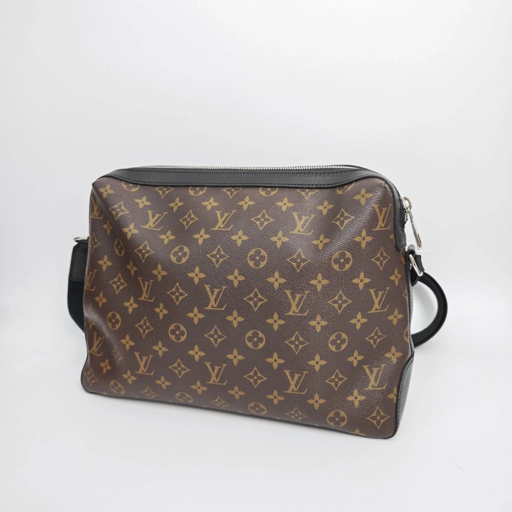 Louis Vuitton Monogram Brown Leather Crossbody Briefcase For Women