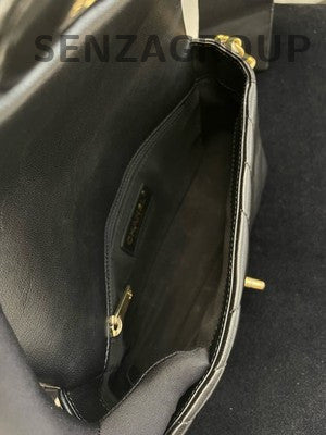 Chanel Black Gold Chain Shoulder Crossbody Bag Classic Fashion