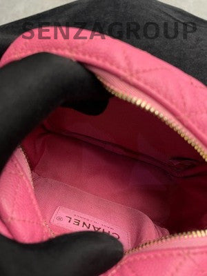 Chanel Camera Bag Pink Gold Hardware Calfskin Chain Shoulder Crossbody