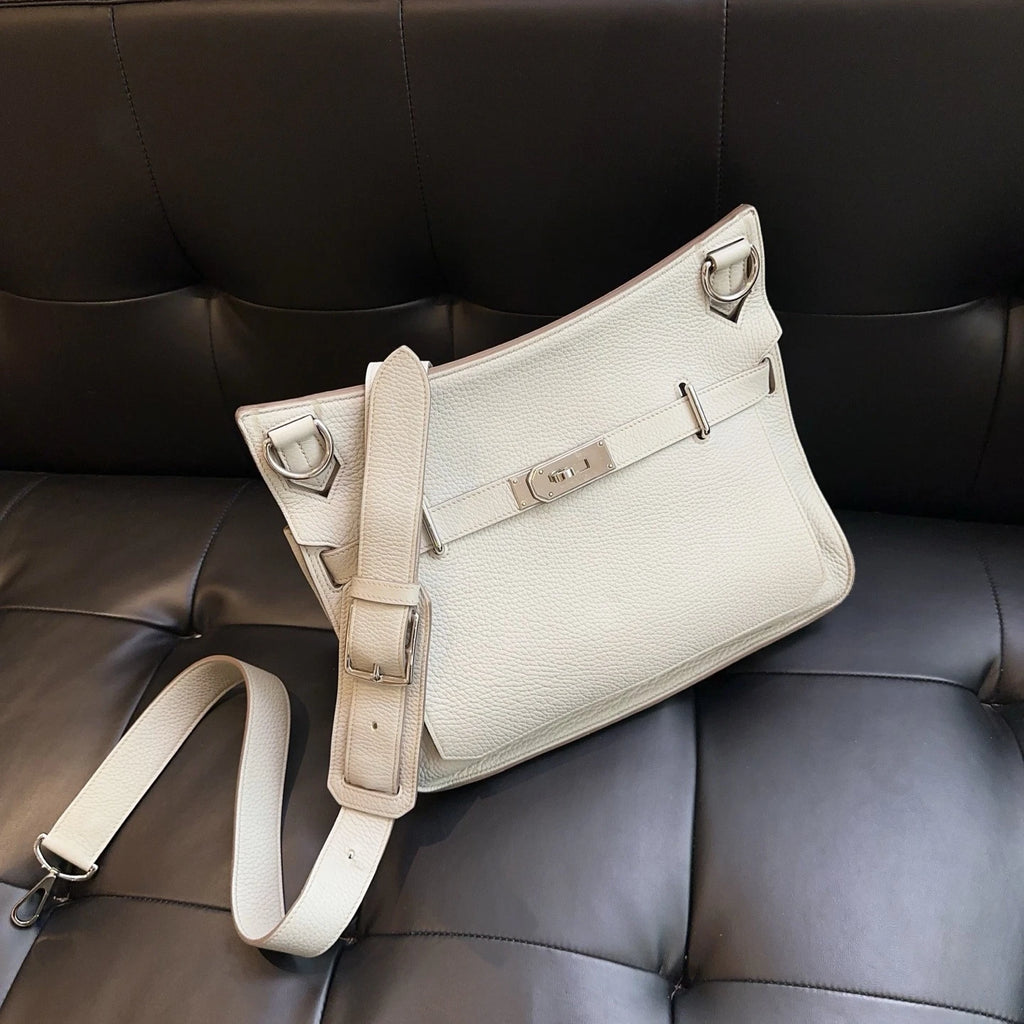 Hermes Jypsiere34 Shoulder Bag Silver Gray Unisex Adults Classic