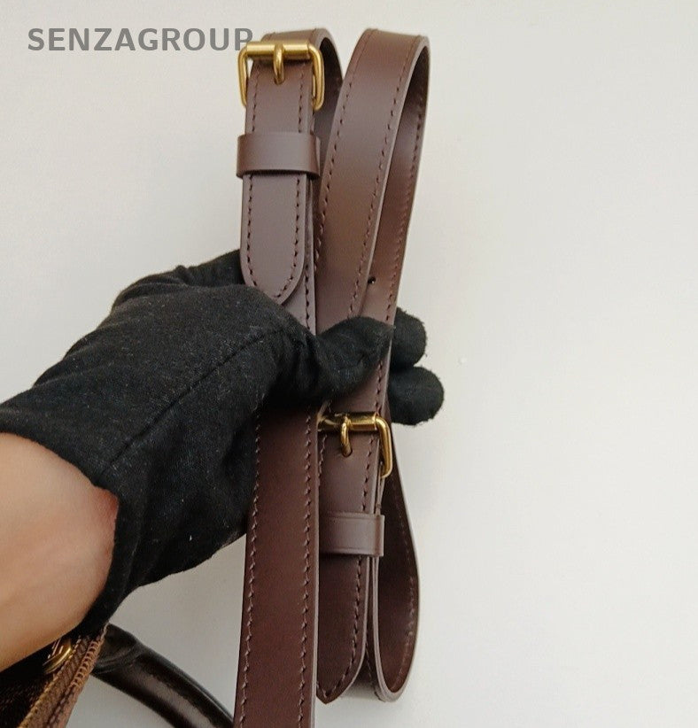 Louis Vuitton Speedy25 Damier Top Handle Bag Crossbody Brown Gold Women Classic