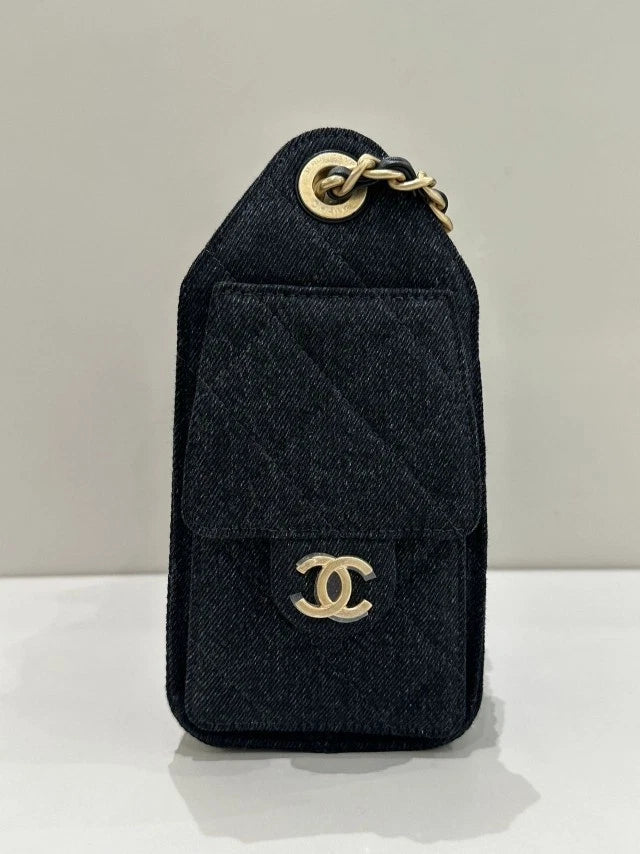 CHANEL 25Bag Mini Dark Denim Tote Shoulder Bag For Women